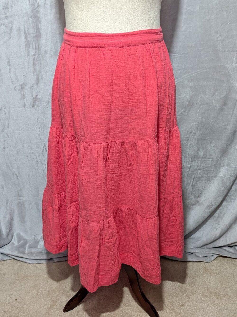 Soft Surroundings 1X Tiered Pink Skirt